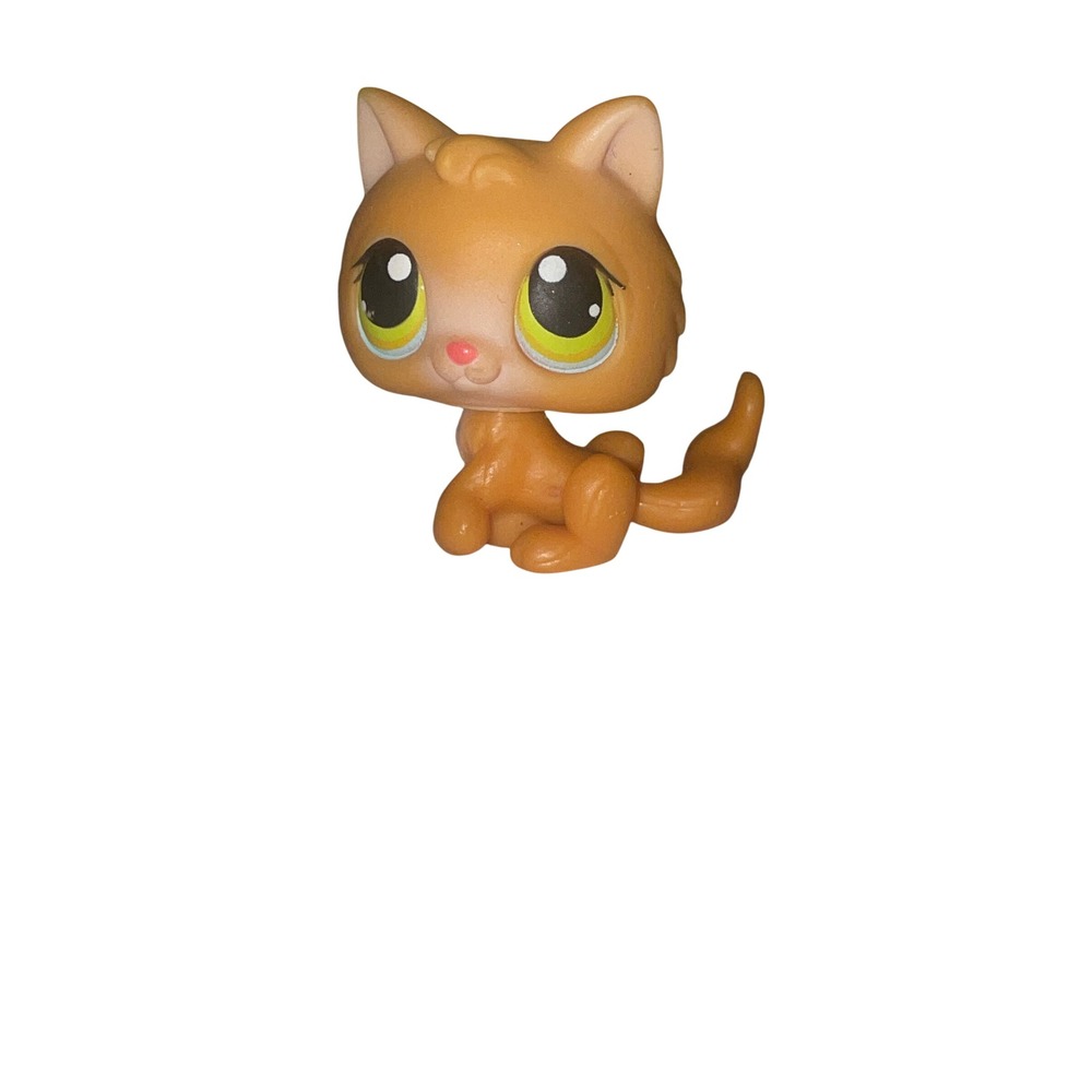 Littlest Pet Shop LPS Tan Brown Kitty Cat Kitten Yellow Eyes Hasbro 86‎
